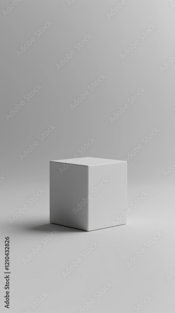 Minimalist White Cube on Neutral Background Minimalist White Cube on Neutral Background