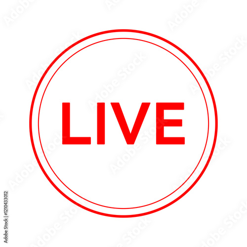 Live icon streaming Circle button, Online stream, Vector illustration