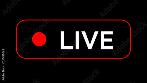 Live icon streaming button, Online stream, Vector illustration