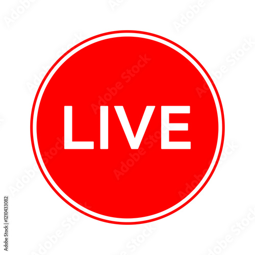 Live icon streaming Circle button, Online stream, Vector illustration