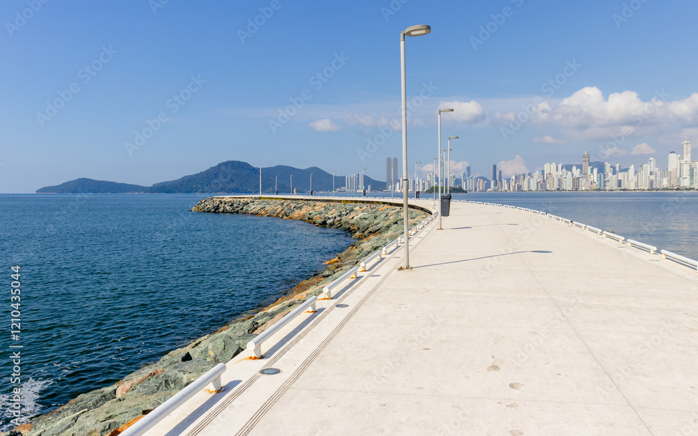 Walkway on the beach of Balneario Camboriú BC Walkway on the beach of Balneario Camboriú BC