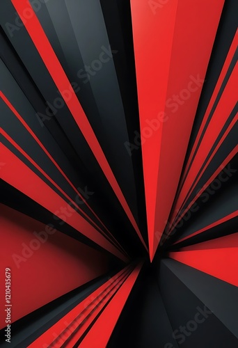 Wallpaper Mural Abstract Red and Black Geometric Design Torontodigital.ca