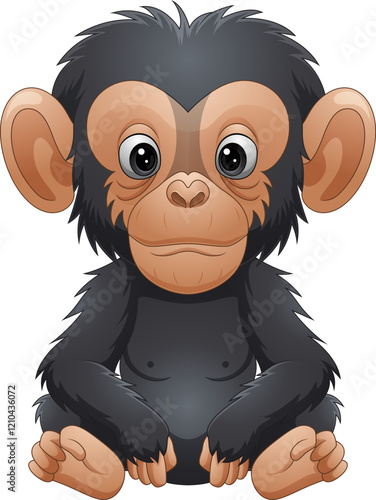 Vector illustration of funny chimpanzee