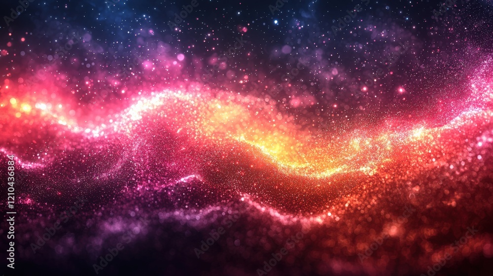 Fototapeta premium Vibrant Cosmic Waves of Colorful Light