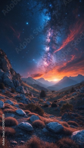 Wallpaper divine canyon and above it the milky way photo