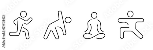 Activity icons: running, yoga, sports