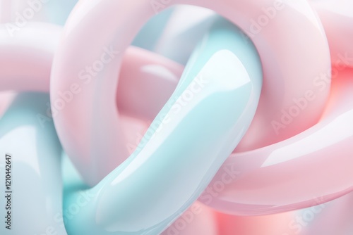 Smooth, interconnected shapes in pastel tones representing harmony and calm photo