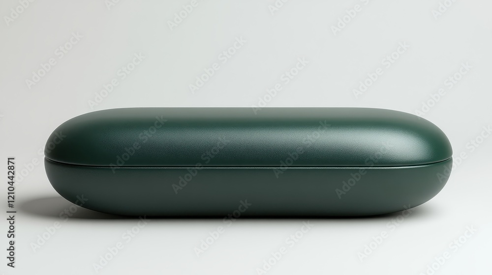 A sleek green case, likely for glasses or sunglasses, showcasing minimalist design. A sleek green case, likely for glasses or sunglasses, showcasing minimalist design.