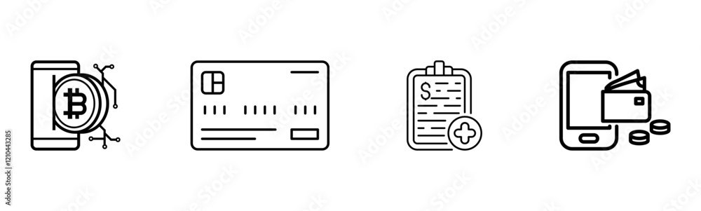 Digital Payment Systems icons set Digital Payment Systems icons set