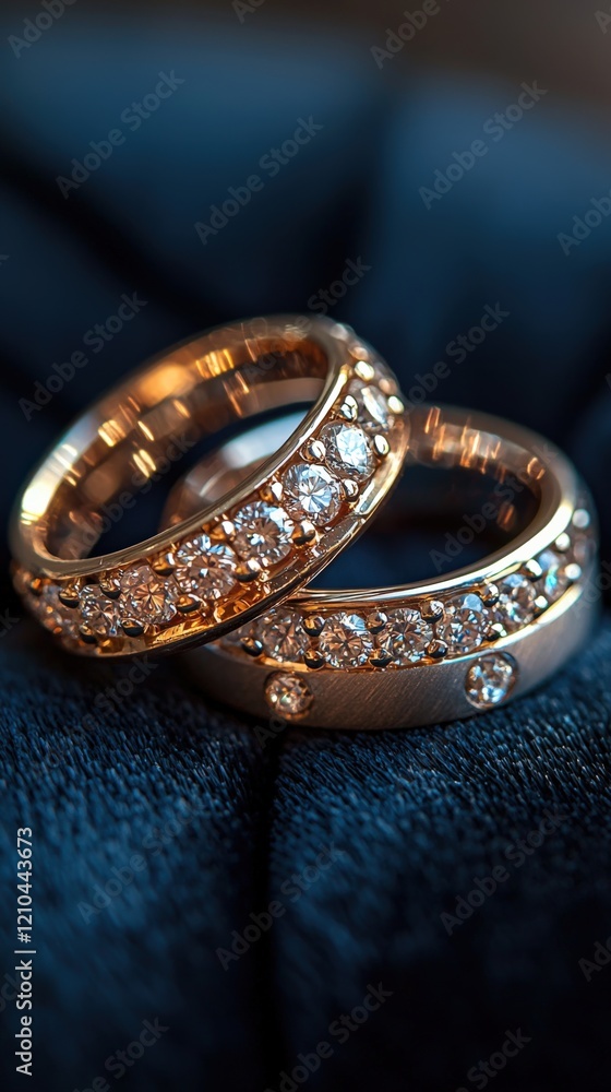 Elegant Close-Up of Sparkling Wedding Rings Elegant Close-Up of Sparkling Wedding Rings