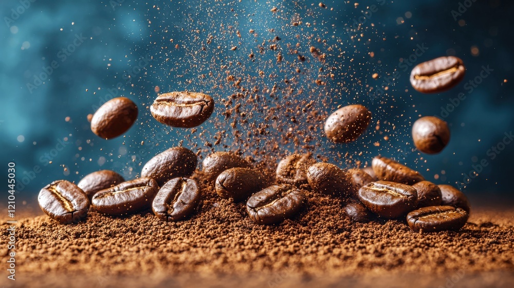 Dynamic Scene of Exploding Coffee Beans Dynamic Scene of Exploding Coffee Beans
