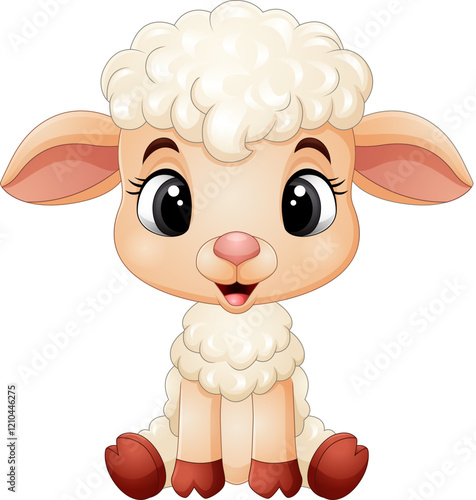 Vector illustration of cartoon lamb