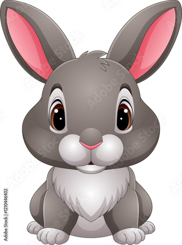 Vector illustration of cartoon funny rabbit