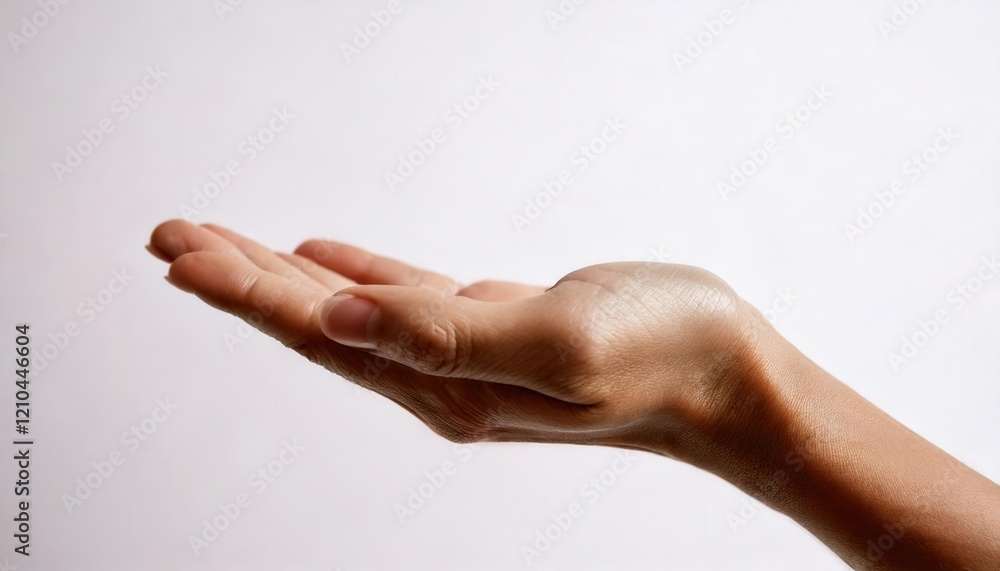 an open hand palm up against a light background, ready to receive something an open hand palm up against a light background, ready to receive something