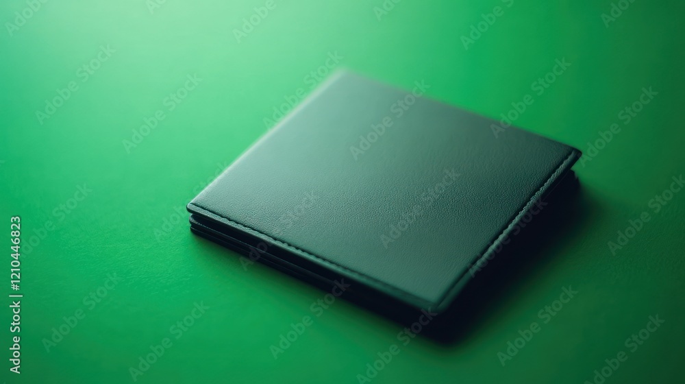 A Stack of Dark Green Leather Notebooks on a Green Background Provides Clean Visuals A Stack of Dark Green Leather Notebooks on a Green Background Provides Clean Visuals