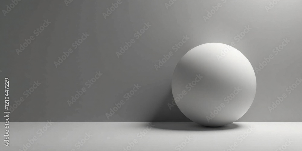 A single, smooth sphere rests against a neutral backdrop, showcasing the interplay of light and shadow on its curved surface in a minimalist studio setting. A single, smooth sphere rests against a neutral backdrop, showcasing the interplay of light and shadow on its curved surface in a minimalist studio setting.