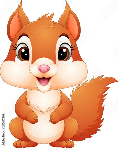 Vector illustration of cute baby squirrel