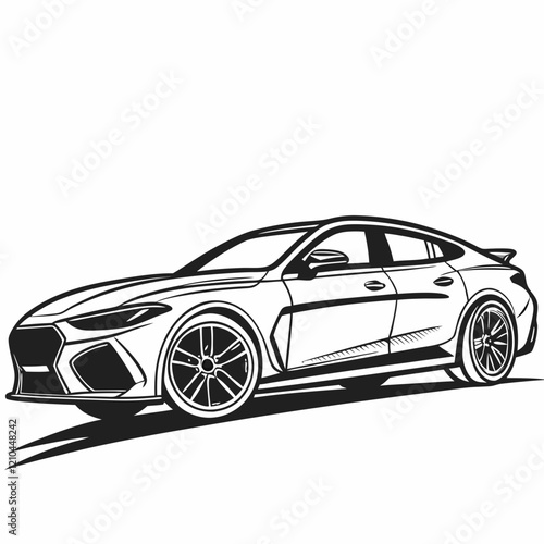 car vector silhouette black design white background