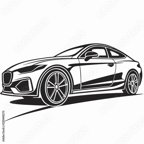 car vector silhouette black design white background