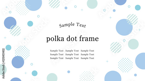 水玉　青　水色　フレーム　キラキラ　ベクター