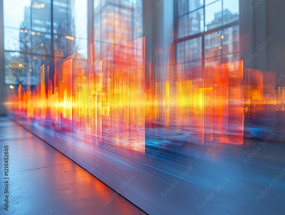 Abstract Cityscape: A Symphony of Light and Color Abstract Cityscape: A Symphony of Light and Color