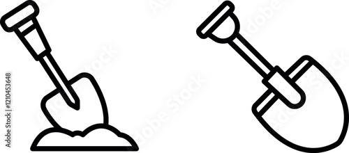 "Sturdy Shovel Icon for Gardening, Construction, and Outdoor Work-Themed Designs"