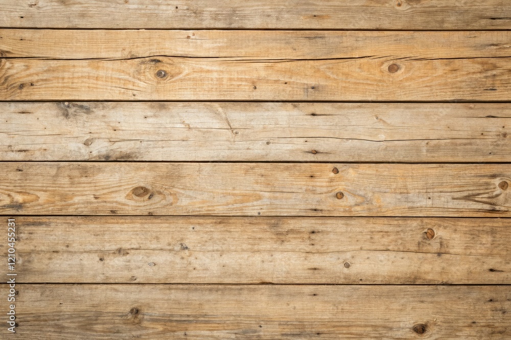 Fototapeta premium A wooden plank background features a natural, textured finish reminiscent of worn and weathered driftwood, wooden decor, outdoor, distressed