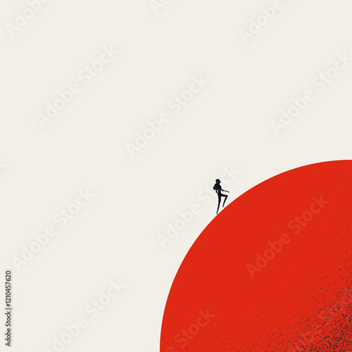 Business aspiration and career progress. Symbol of rise, success, growth. Minimal design eps10 illustration.