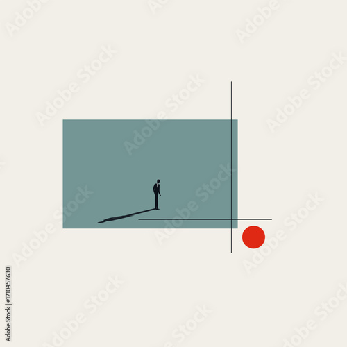 Business challenge vector concept. Symbol of looking for a solution, overcome obstacle. Minimal design eps10 illustration.