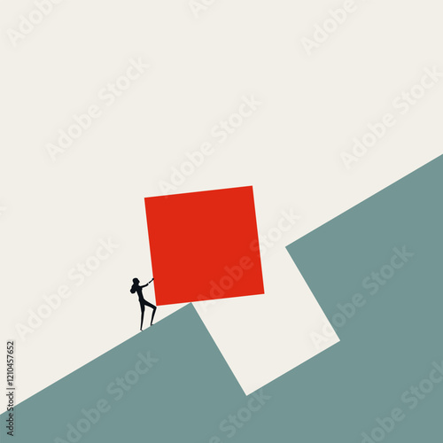 Business success vector concept. Symbol of achievement, growth, finish, completion. Minimal design eps10 illustration.