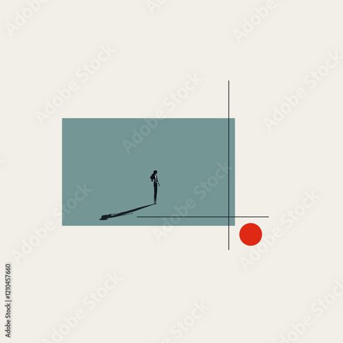 Business challenge vector concept. Symbol of looking for a solution, overcome obstacle. Minimal design eps10 illustration.