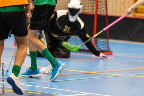 Floorball game sport - Indoor landhockey