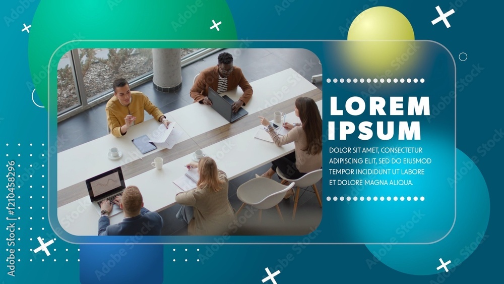 Modern Clean Glass Panel Corporate Slide Stock テンプレート | Adobe Stock