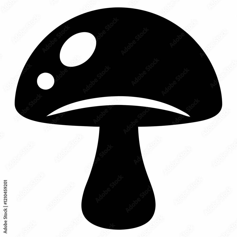 Elegant Black Mushroom Silhouette Vector Art Elegant Black Mushroom Silhouette Vector Art
