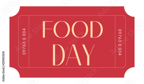 Coupon design, Ticket design template., Admit one ticket, illustration of a ticket, Ticket food day