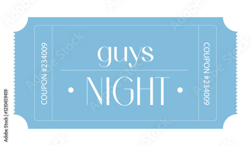 Ticket design, Ticket design template., Admit one ticket, illustration of a ticket, Ticket guys night