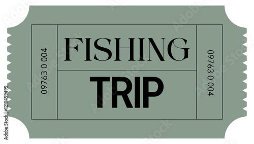 Ticket, Fishing trip ticket, Vintage ticket