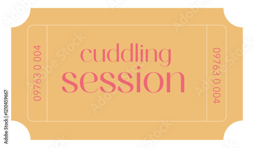 Ticket design, Ticket design template., Admit one ticket, illustration of a ticket, Ticket cuddling session