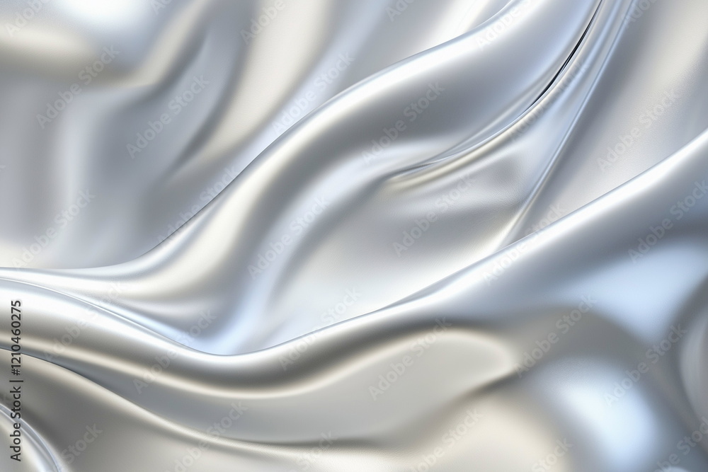 Flowing silver satin fabric textile design soft texture studio setting close-up view elegance and luxury Flowing silver satin fabric textile design soft texture studio setting close-up view elegance and luxury