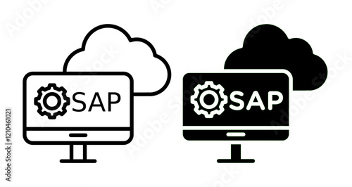 SAP Icons vectors. black solid and liner versions