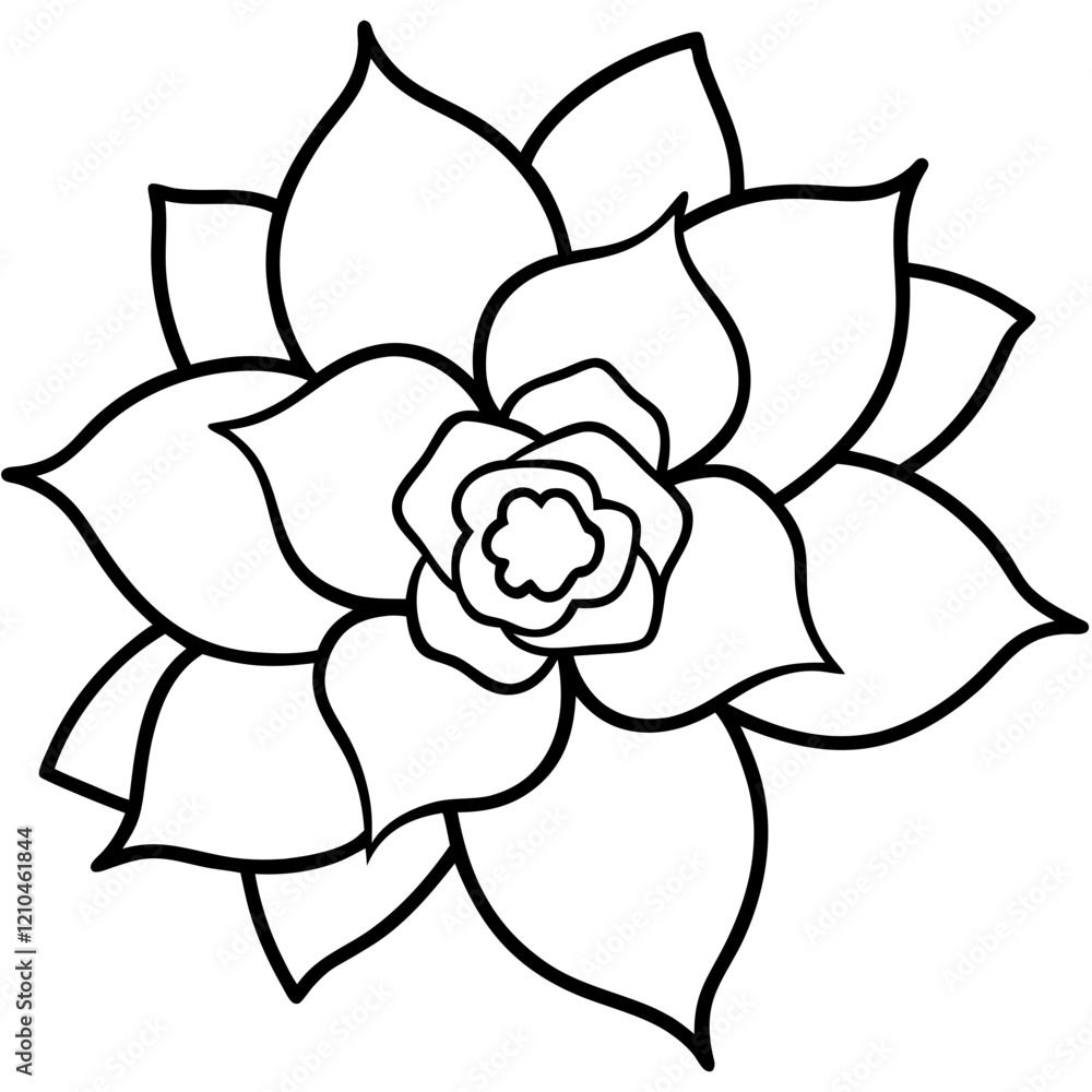 Violet flower bold line art vector illustration Violet flower bold line art vector illustration
