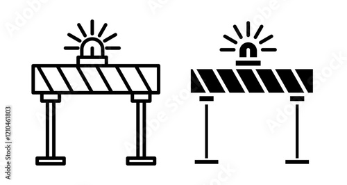 Barrier Icons vectors. black solid and liner versions