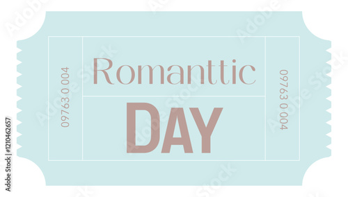 Ticket design, Ticket design template., Admit one ticket, illustration of a ticket, Ticket romantic day