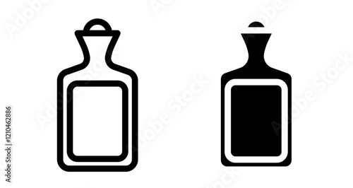 Hot water bottle Icons vectors. black solid and liner versions