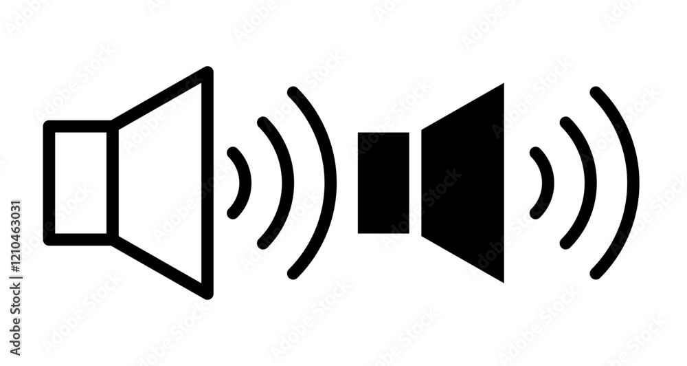 Audio Icons vectors. black solid and liner versions Audio Icons vectors. black solid and liner versions