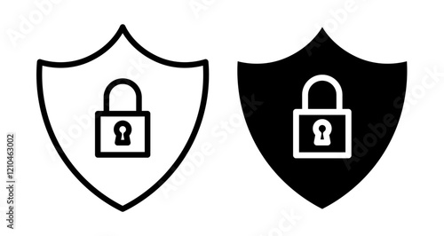 Security icons in black and blue set