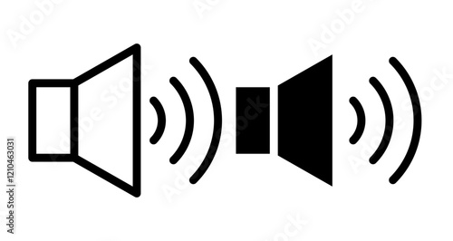 Audio Icons vectors. black solid and liner versions