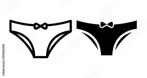 Panties Icons vectors. black solid and liner versions