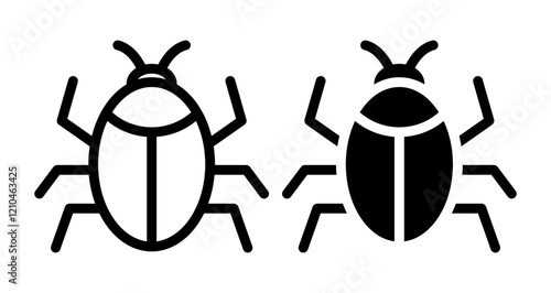 Mite Icons vectors. black solid and liner versions