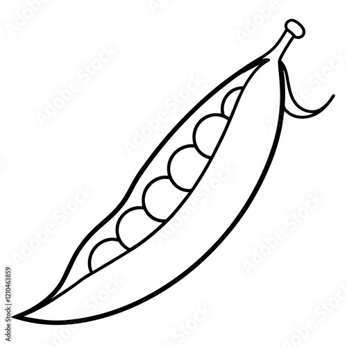 Elegant Peas Design in Minimalist Vector Art